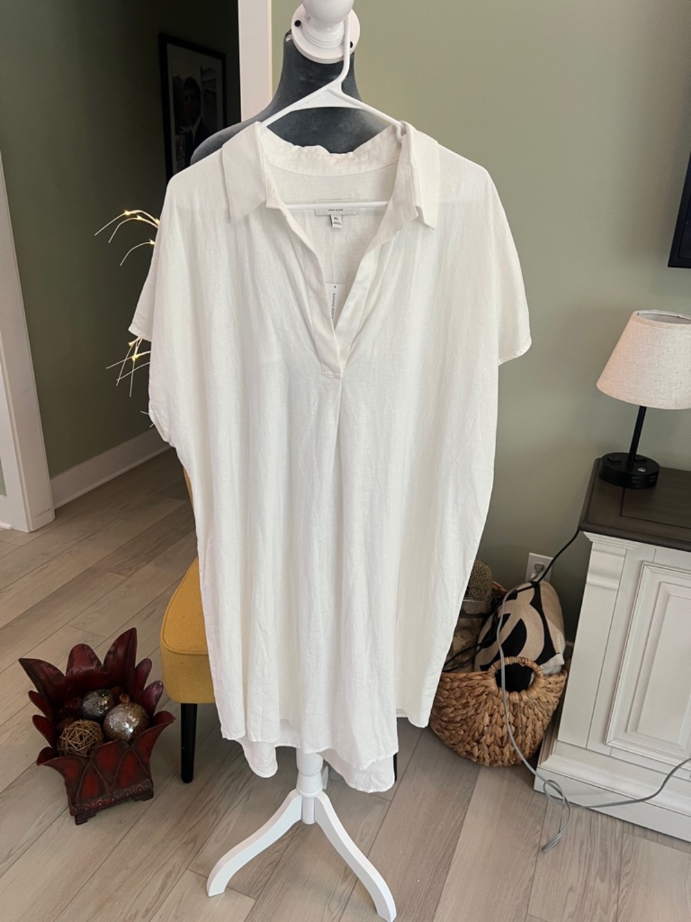 Banana Republic White Midi Shirt Dress